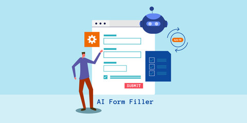 AI assistant automates web form entries through intelligent software configuration and validation, office workflow.
