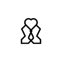 Elegant Bow Tie Heart Vector