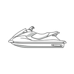 Side Profile Line Drawing of a Personal Watercraft Jet Ski