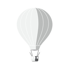 Simple Gray Hot Air Balloon Illustration for Travel and Adventure Concepts