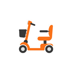 Orange Mobility Scooter with Basket and Seat