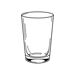 Simple Line Drawing of an Empty Drinking Glass