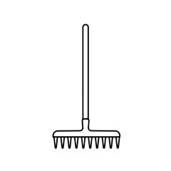 Simple Black Outline of a Garden Rake for Gardening and Landscaping.