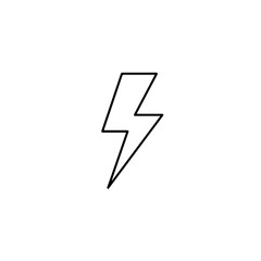 Fototapeta premium Simple Bold Black Line Art Lightning Bolt Icon