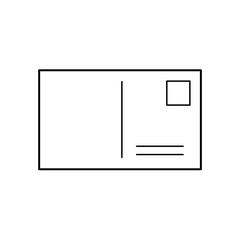 Minimalist Postcard Outline with Stamp Box and Address Lines Design