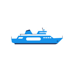 Naklejka premium Simple Illustration of a Modern Blue Ferry