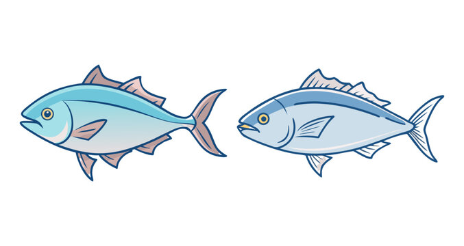 Two amberjack fish in a lively hand-drawn style