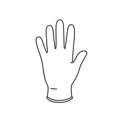Obraz premium Stylized Hand Outline with Fingers Extended Upward, Featuring a Glove Cuff
