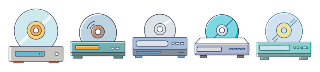 Vintage cd dvd player devices collection technology retro electronics