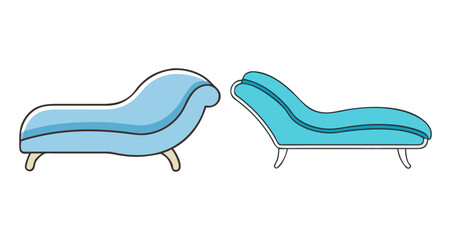 Elegant blue and teal chaise lounges for relaxed comfort