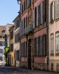 Narrow street in Colmar, Alsace, France