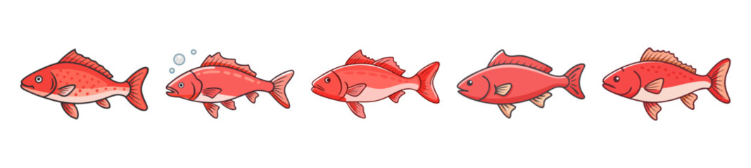 Close up portrait of a vibrant red drum fish showing its scales and fins