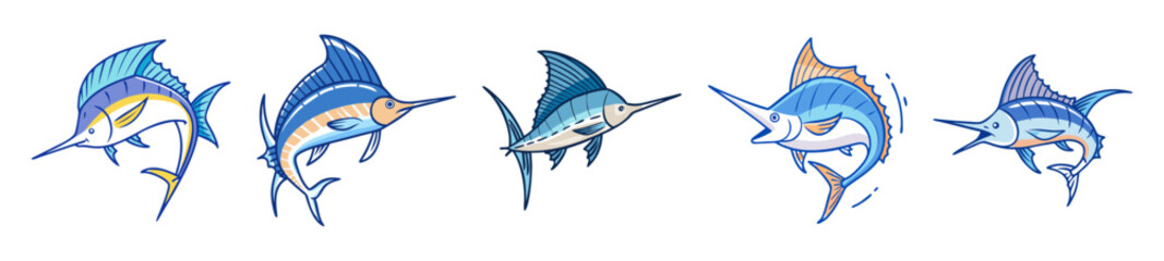 Dynamic sailfish leaping through water with vibrant colors and splashes