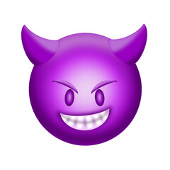 Purple Devil Emoji Grinning Face Illustration

Deskripsi:
3D style purple devil emoji with horns and mischievous grin. Modern digital illustration representing naughty, evil, or playful Halloween