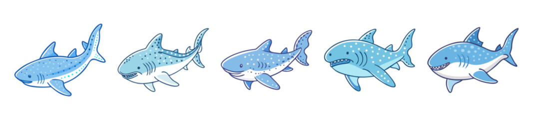 Majestic whale shark glides through crystal clear ocean waters underwater scene