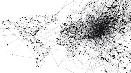 Abstract network representation with interconnected dots and lines