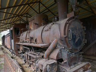 An Old Locomotive Steam Engine.