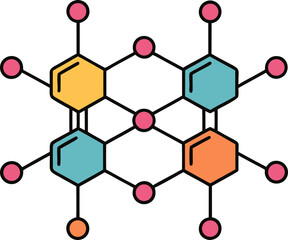 Simple Molecular Structure Icon Vector