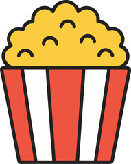 Simple Popcorn Bucket Icon Vector