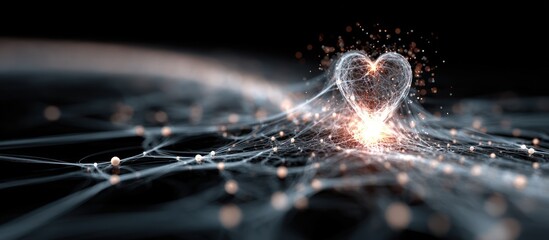 Abstract Heart of Connection in a Digital Network