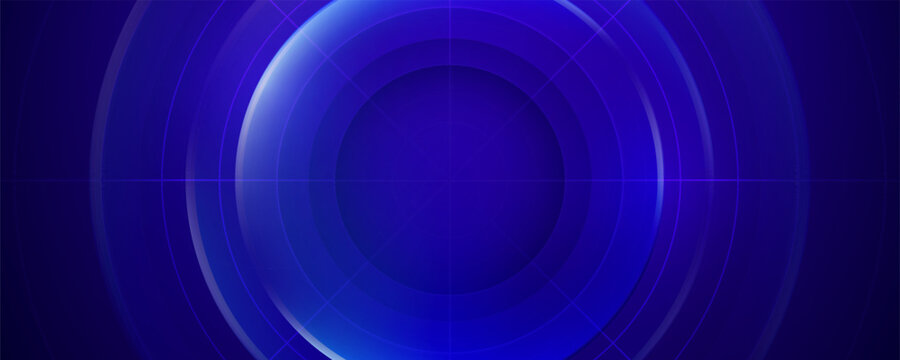 Bright blue concentric circles radiating from a central point and light