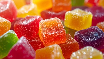 Colorful Sour Gummy Candies – Vibrant Macro Treats