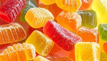 Colorful Sour Gummy Candies – Vibrant Macro Treats