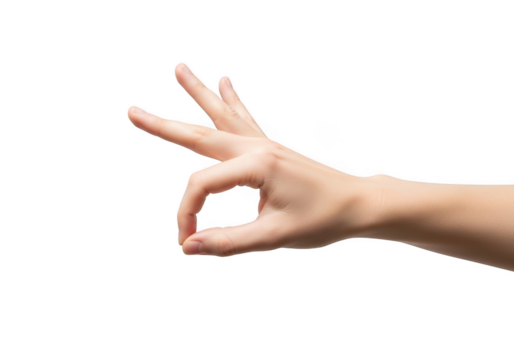 Hand making the ok gesture, isolated on transparent background - Powered by Adobe