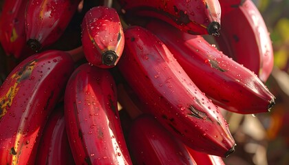 Vibrant Red Bananas – Exotic Tropical Fruit Close-Up