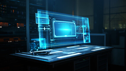 Neon Sci-Fi Lab Interior	sci-fi, neon, futuristic, lab, tech, interior, cinematic, glowing, AI, digital art

