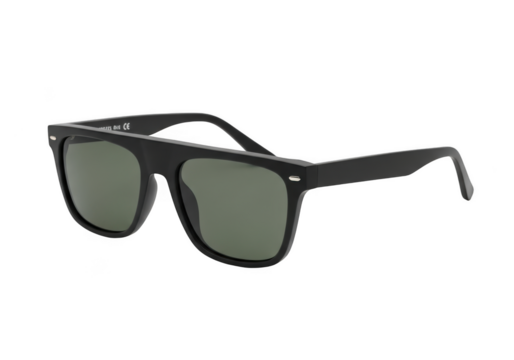 Black wayfarer style sunglasses isolated on transparent background