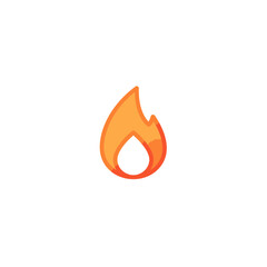 Pixel Art Flame Icon with Orange and Yellow Hues against White Background