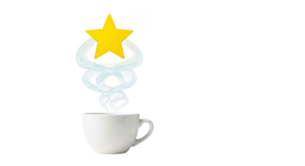 Starry coffee rising a whimsical delight