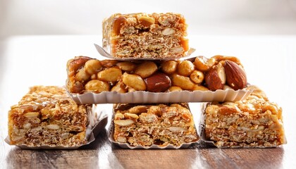 protein bars stacked