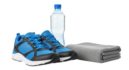 Sports equipment for fitness on transparent background