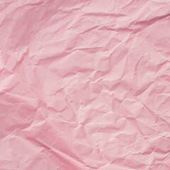 Pink crumpled paper background. Texture of crumpled paper, top view, copy space.
