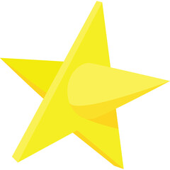 Golden Five Pointed Star With A Layered Effect And Subtle Shadow On A Transparent Background Representing Excellence Success And Achievement In A Simple Graphic Design