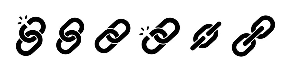 Obraz premium Chains vector filled icon set