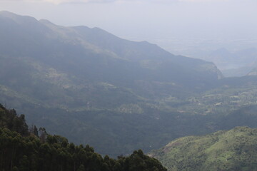Naklejka premium mountain landscape with fog