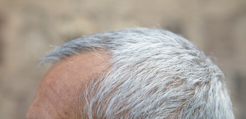  Caucasian man with white hair.