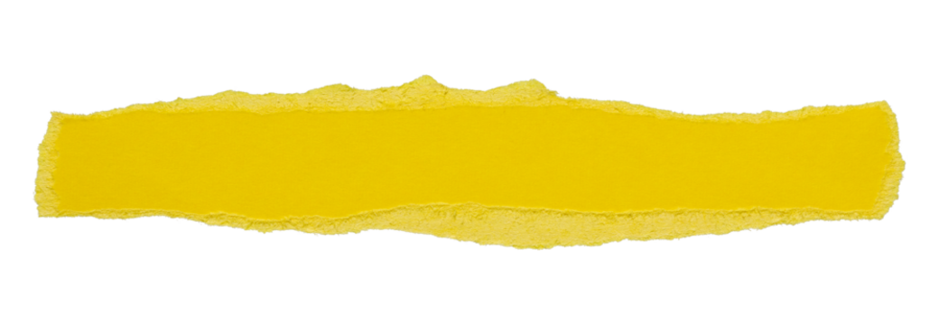 yellow torn or ripped paper isolated on transparent png background,yellow torn paper with yellow edges, realistic torn paper edges,ripped paper frame mockup