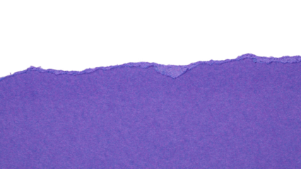 purple torn or ripped paper isolated on transparent png background,purple torn paper with yellow edges, realistic torn paper edges,ripped paper frame mockup