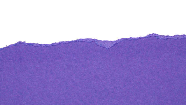 purple torn or ripped paper isolated on transparent png background,purple torn paper with yellow edges, realistic torn paper edges,ripped paper frame mockup