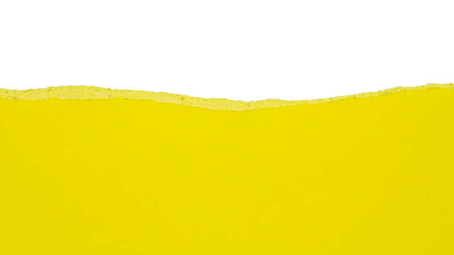 yellow torn or ripped paper isolated on transparent png background,yellow torn paper with yellow edges, realistic torn paper edges,ripped paper frame mockup