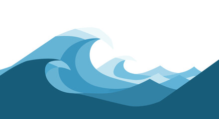 Dynamic Blue Ocean Waves Creating a Powerful and Serene Water Scene.