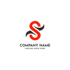 Modern abstract red s letter logo vector graphic scalable design for branding and business identity