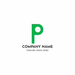Modern green letter p logo vector scalable illustration for branding and corporate identity
