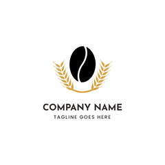 Elegant coffee bean logo vector scalable illustration for branding