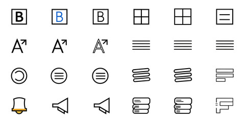 Collection of user interface icons representing various functions and navigational elements design