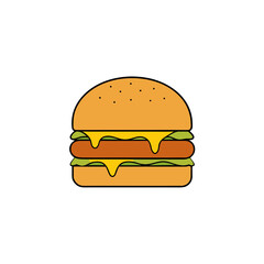 Delicious double cheeseburger vector illustration scalable food icon for digital and print use